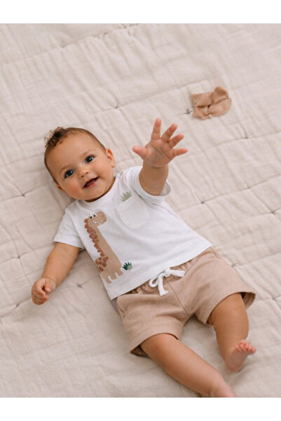 Victor and Jane Infant Boys’ 2-Piece Set – Dinosaur Appliqué T-Shirt & Drawst...