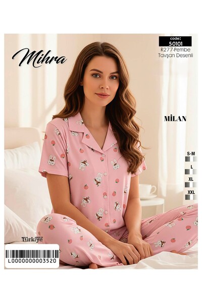 Mihra Mekane teksture Milan platno kratkih rukava zec Sa deznom set pidžama