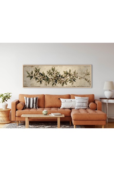 woodhomeworks Tek Parça Gerçek Ahşap Yatay Panorama Çerçeveli Tablo