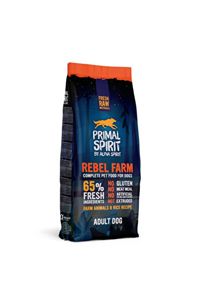 Alpha Spirit Hrană uscată pentru câini Rebel Farm 65% 12 kg