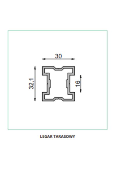 Renoplast Grindă pentru terasă din aluminiu 32 x 30 mm - 2 metri