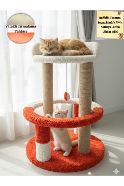 Komano Pontika Cat Scratching Post with Bed |   Playground |   Jute Rope, Cat...