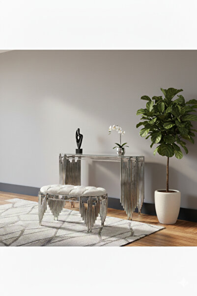 Hediselim Piyano Model Ultra Lak Kaplama Gümüş Dreasuar Puf