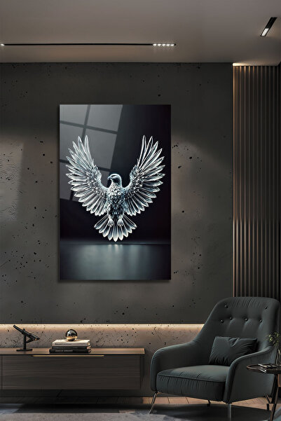 B&G DESIGN Tablou decorativ din sticlă temperată cu tematică Vultur în aripă ...