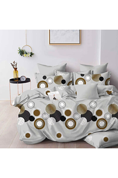 CumparaMisim Double bed linen, Finet, 6 pieces, Gray, circles and polka dots