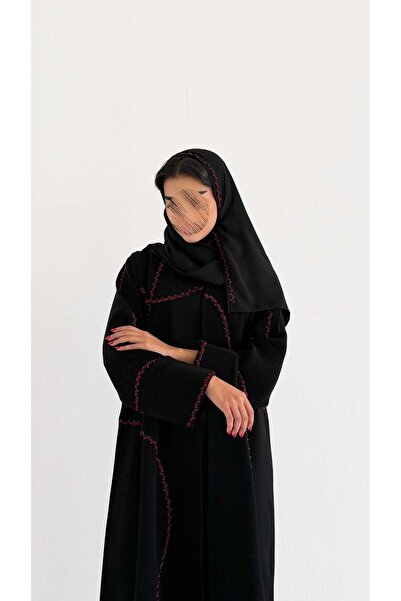 AYA MW2046 - عبايه كريب مع اضافة تطريز شغل اليد