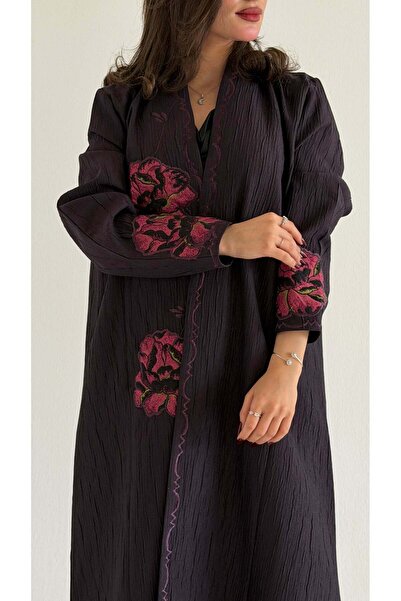 AYA MW2022 - Blazer-style abaya with jacquard taffeta embroidery