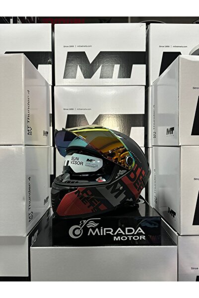 MT HELMETS THUNDER 4 SV WAVES B5 MAT KIRMIZI(ŞEFFAF VİZÖR İLE GÖNDERLİECEKTİR)