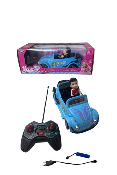 ADIRI SHOP Mașinuță R/C de Jucărie cu telecomandă și păpușă