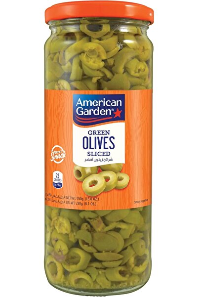 american garden Sliced Green Olives, 230 gm