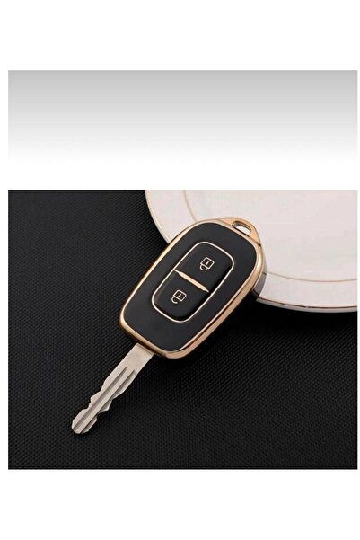 ÖZEN KEYS Renault and Dacia Duster Megane 2 Key Protection Case Black Gold Go...