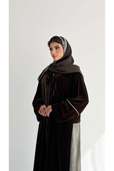 AYA MWT806 - Velvet abaya with a back sash