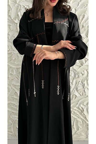 AYA MWT1044 - عبايه اسود بتطريز