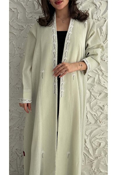 AYA MW2054 - Indian Linen Abaya, Henk Cut, Hand Embroidery