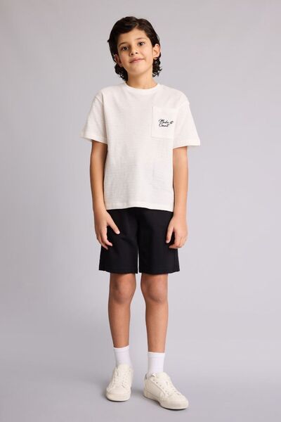 DeFacto Tricou cu mânecă scurtă brodat guler rotund pentru băieți G6737A826SM