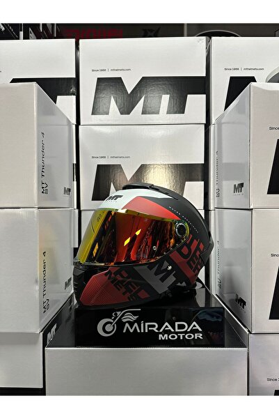MT HELMETS THUNDER 4 SV WAVES B5 MAT KIRMIZI(ŞEFFAF VİZÖR İLE GÖNDERLİECEKTİR)
