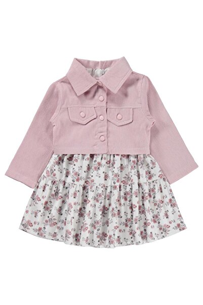 Kumru Civil Girls Ceketli Çiçekli 2 Li 2-5 Yaş Elbise - Pembe 2-3 Yaş
