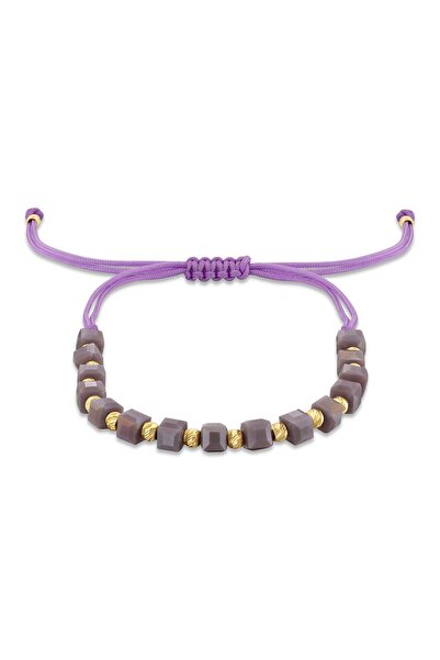 Jelena Petra 14 Ayar Altın Dorika İpli Bileklik – Lavanta Grisi