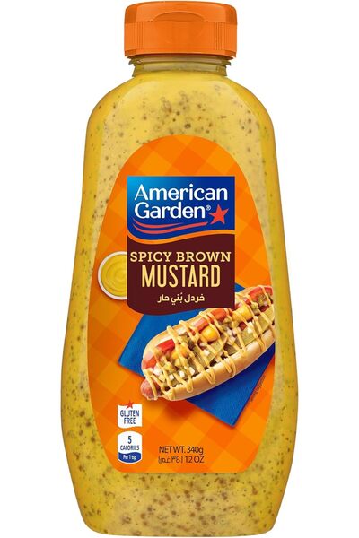american garden U.S. Mustard Spicy Brown, Gluten-Free, Vegan, 340g