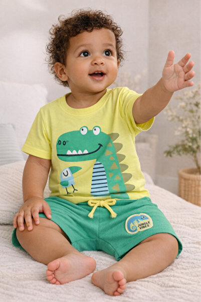 Victor and Jane Infant Boys’ 2-Piece Set – Crocodile Graphic T-Shirt & Drawst...