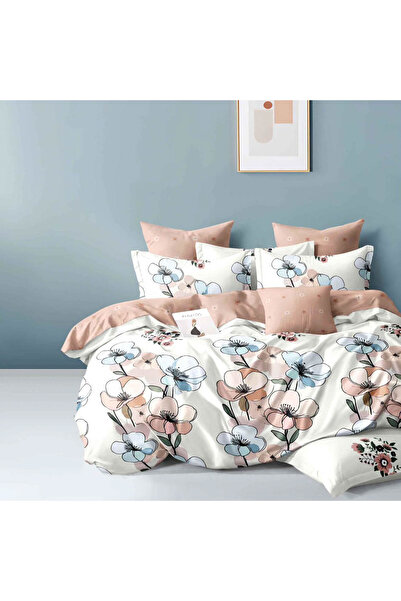 CumparaMisim Double bed linen, Finet, 6 pieces, Cream, Beige, flowers