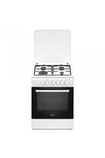Samus SM664APGS Gas Cooker, 4 Burners (1 Wok), Electric Ignition, Timer, Gril...