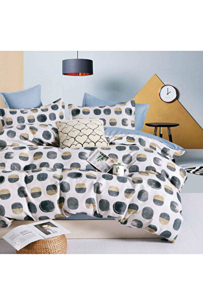 CumparaMisim Double bed linen, Finet, 6 pieces, White, Blue, polka dots