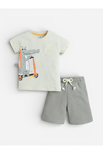 Victor and Jane Infant Boys’ 2-Piece Set – Crocodile Scooter Print T-Shirt & ...