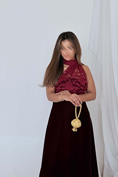 AYA MWJ028 - Burgundy Lace jalabiya