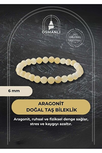 akfeda سوار من الأراغونيت الطبيعي مقاس 6 مم 16-17 سم