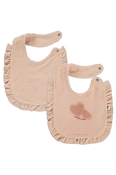 Civil Baby مريلة أطفال من قماش الجاكار على شكل قلب - بودرة