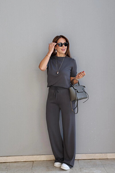 Purple by Banu Anthracite Basic Knitwear Set