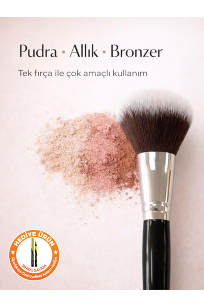 Güzellik Deposu Tek Fırça Çok Amaçlı Kullanım - Premium Pudra, Bronzer Ve All...