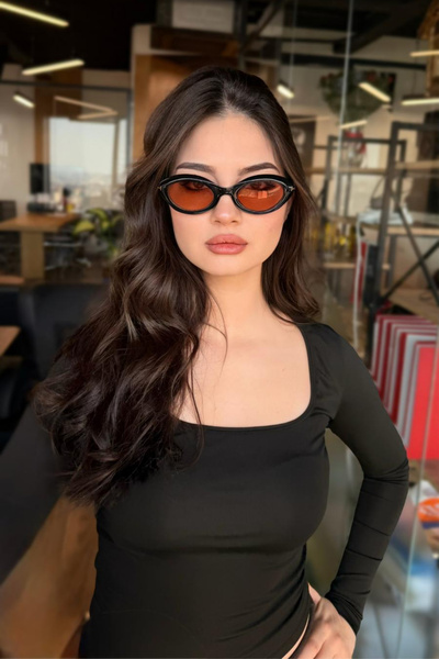 RMSMARKETİNG Orange Oval Sunglasses