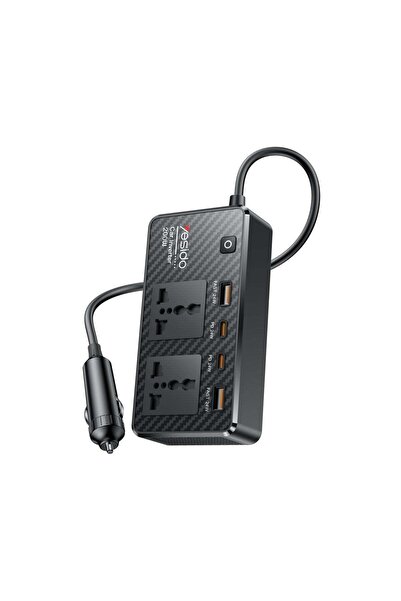 Yesido 200W Car Power Inverter – Multi-Port Vehicle Charger with AC Sockets, ...