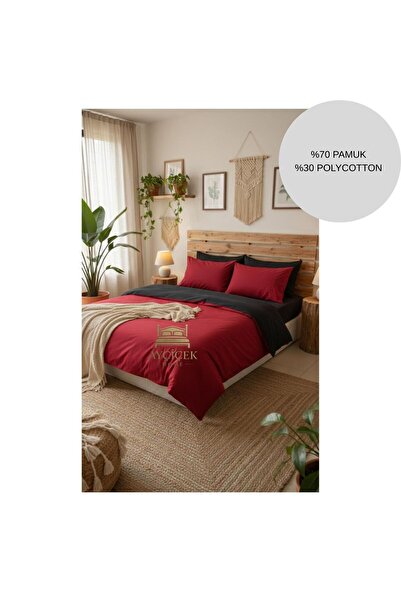 ayçiçek home Double Bedding Set 160/200 Fitted Sheet 190/220 Quilt Size 4 Pie...