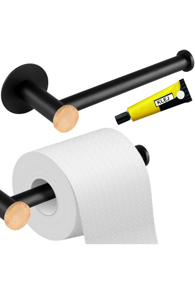 Other Suport hârtie igienică DINAR negru mat cu bambus