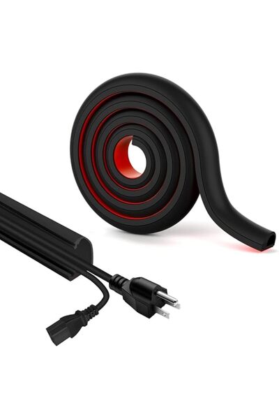 The Bros قناة كابلات ذاتية اللصق مثبتة على الحائط بطول 78 بوصة، لتغطية الأسلا...