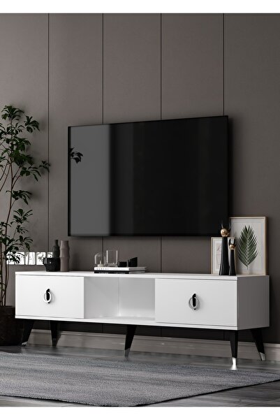 cantek dizayn TV1390-1390-TV150-32 TV SEHPASI BEYAZ-SİYAH-GÜMÜŞ