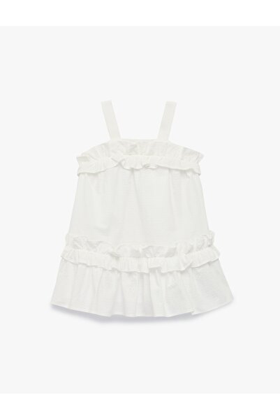 Koton Rochie pentru fetițe 6SMG80031AW ALBĂ