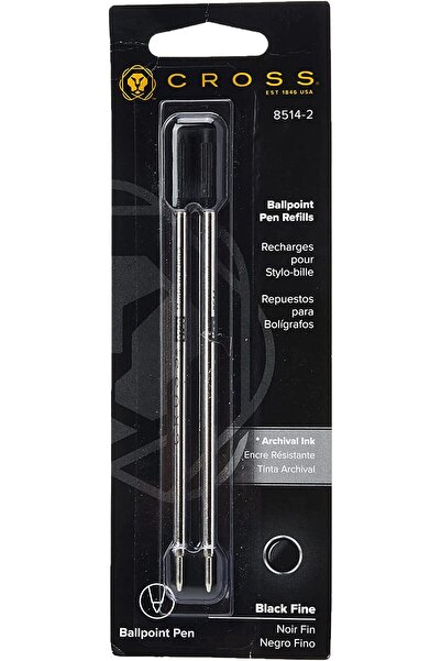 Cross Rezervă pentru pix subțire, neagră – fină – set de 2