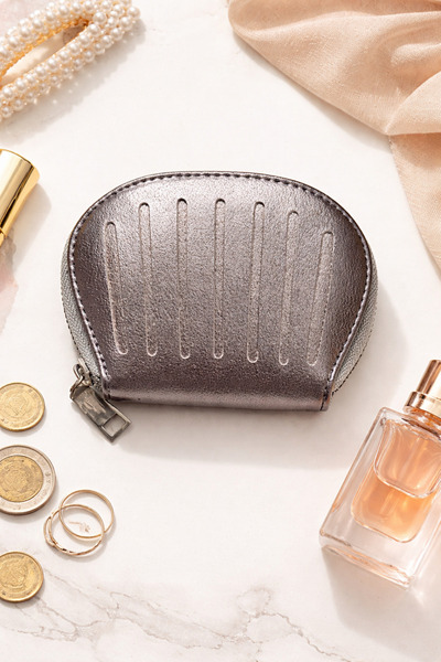 EVALIA Gümüş Midye Bozuk Para Cüzdanı