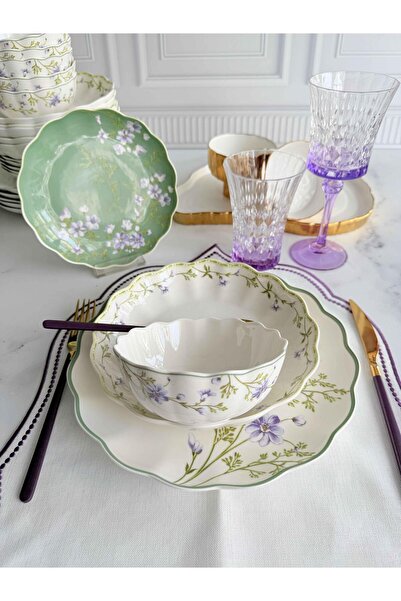 ROSSEV Porselen Yemek Takımı 6 Kişilik 24 Parça Mist