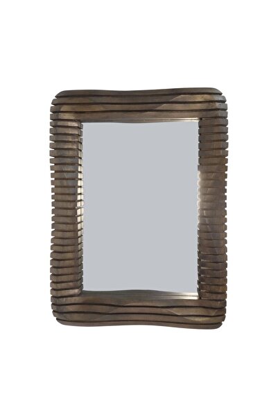 Sagebrook Home مرآة خشبية مضلعة من كينسينغتون، مقاس 41 × 30 بوصة، لون بني