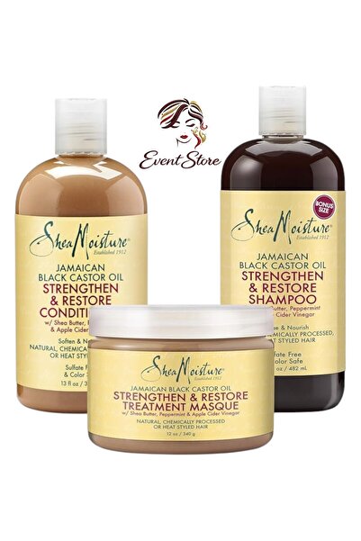 shea Moisture's Triple Hair Care Set, enriched with Jamaican Black Castor Oil...
