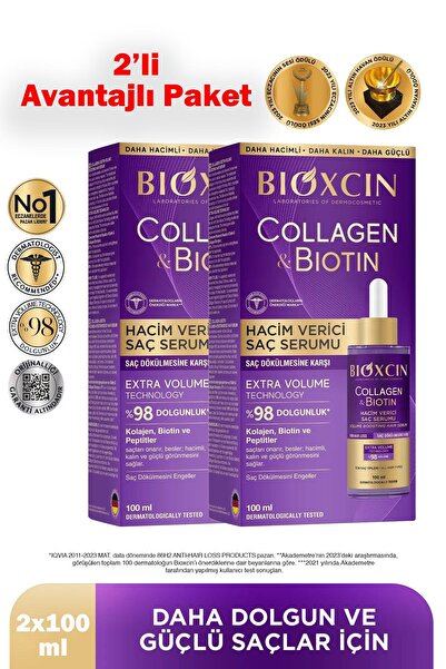 Bioxcin Hair Serum Collagen Biotin 100 ml 2 Pieces
