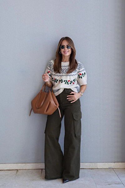 Purple by Banu Khaki Cargo Pants