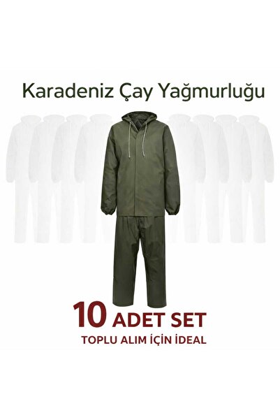 Bursahatırası Tea Raincoat 100% Waterproof Top and Bottom Set Seamless Freque...
