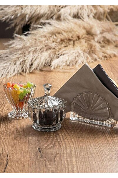 HomeTarz Nile 3lü Şekerlik, Peçetelik, Sunumluk Seti