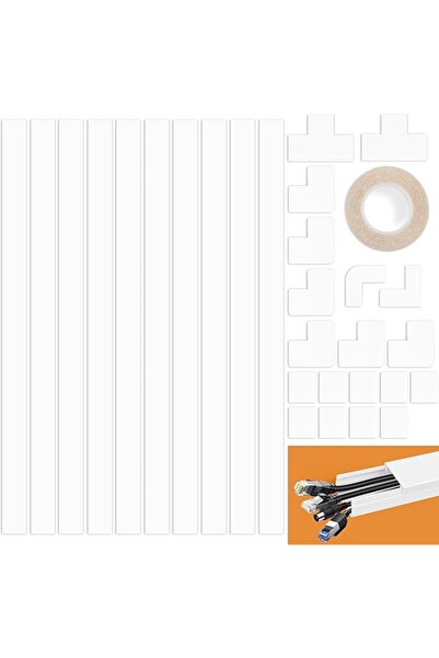 The Bros طقم غطاء كابلات جداري من إيروركس، قناة كابلات مخفية من مادة PVC مقاس...